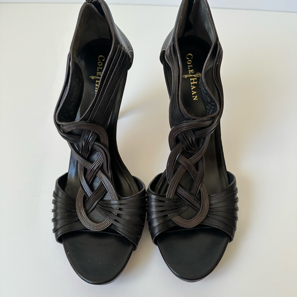 Cole Haan Black Heels with Elegant Knot Detail